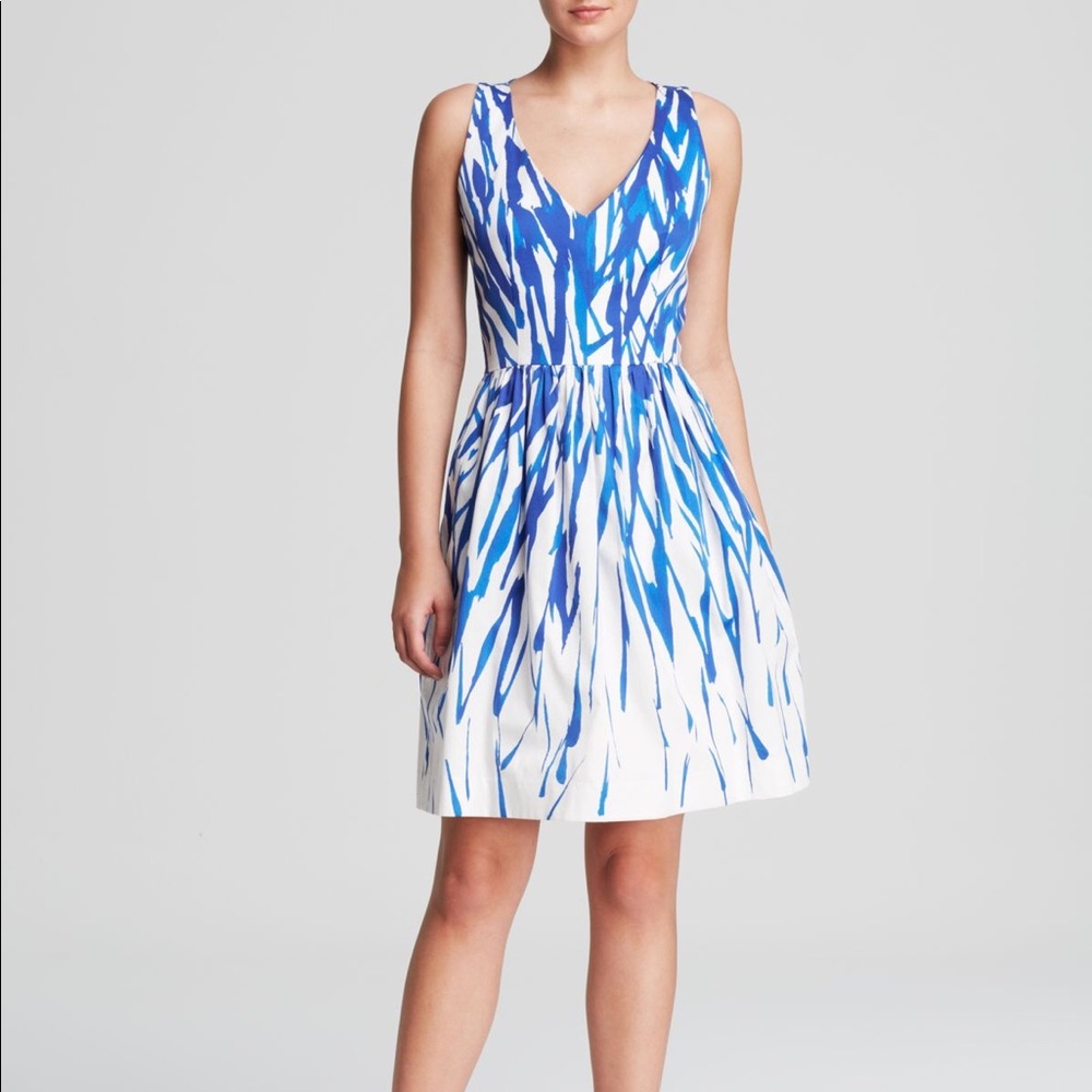 Milly brushstroke dress - Blue/white